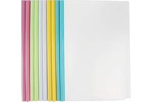 STAPENS Report Covers with Sliding Bar, Clear Paper Protector Sleeves, 12.2 x 8.5 Inch (10 PCs)