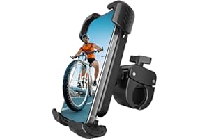 ANCHOM Motorcycle Phone Mount, Bike Phone Holder Handlebar Clamp with Upgraded Double Locked Clip, Motorcycle Accessories Full Protection Compatible with iPhone, Samsung, All Cell Phone