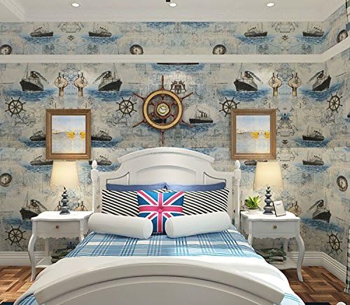 Loaest Cosmos, Children'S Room, Cartoon Wallpaper, Dormitory, Dormitory, Instant Stick, Pvc, Self-Adhesive Wallpaper, Wall Sticker,Age Of Navigation (45Cm*10 Meters),In