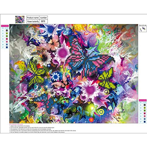 TiTCool 5D Diamond Painting,Colorful Butterfly And Flower 30X40CM FULL Drill Rhinestone Pasted Craft DIY Home Decorative - Thumbnail 2