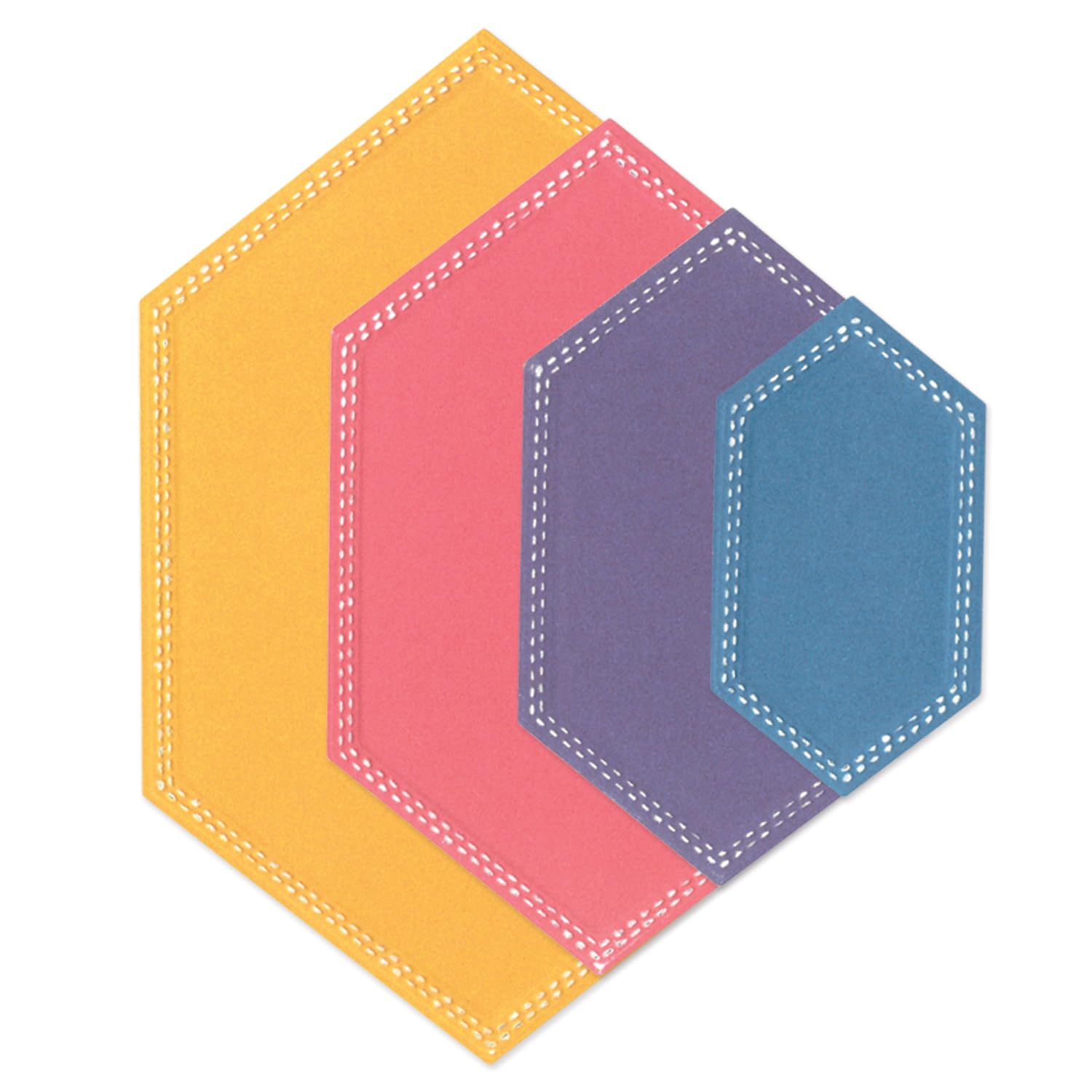 Sizzix Framelits Die Set - Stitched Hexagons, Grey by Stacey Park for Scrapbooking