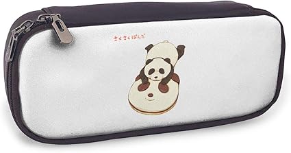 Amazon ペンケース ペンポーチ 筆箱 化粧ポーチ Puレザー 革 パンダ ビスケット プリント 大容量 おしゃれ 高校生 中学生 収納 小学生 文房具 文具 筆入れ 文房具 オフィス用品 文房具 オフィス用品