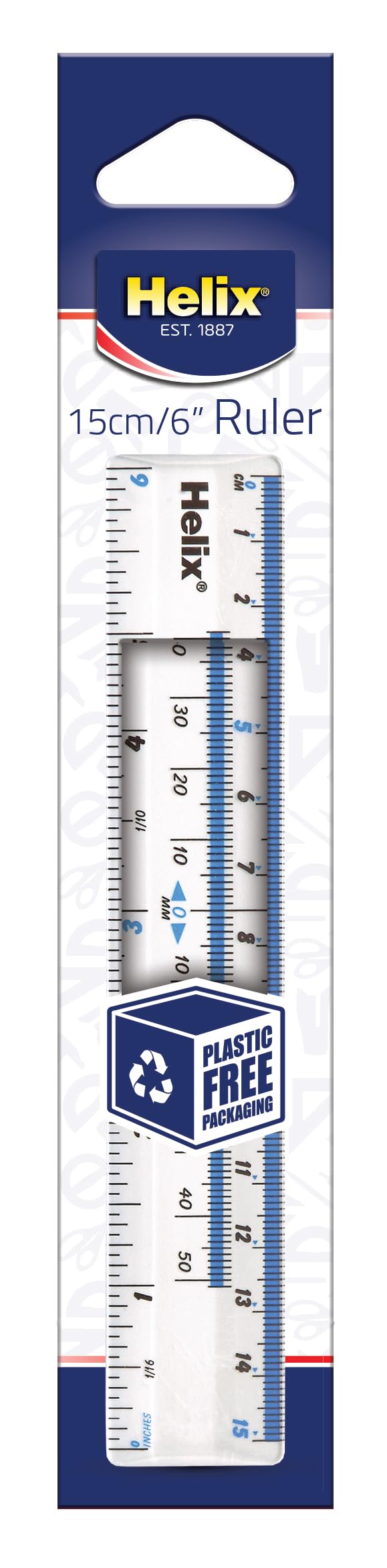 Helix 6 inch 15cm Clear Ruler