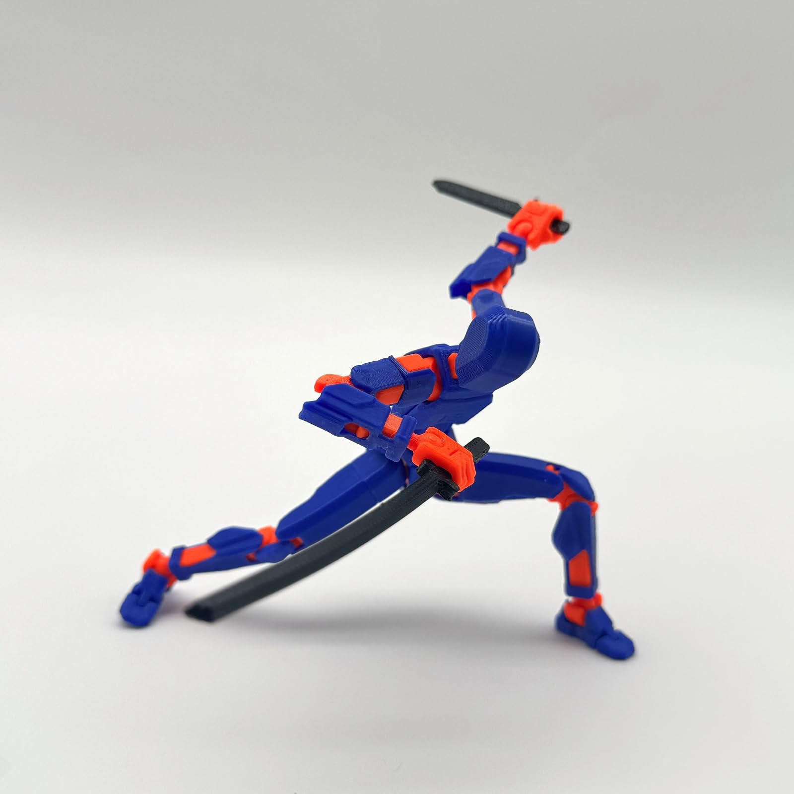 3D Printed 5.54-inch Multi-Jointed Action Figures Dummy13, Full Body Mechanical Movable Toy, Multiple Accessories, Hand Painted Figure, Desk Decoration, Creative Gifts (A-Dark Blue)