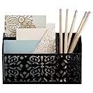 Design Ideas Brocade Magnetic Divided Bin, Black