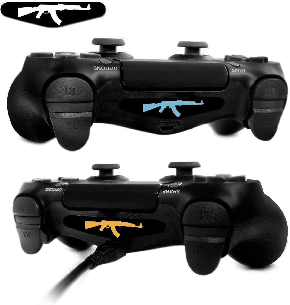 LLC Integral - 2pcs pair Game Light Bar Vinyl Stickers Decal Led Light Bar Cover for Sony Playstation 4 Dualshock 4 PS4 PS4 Slim PS4 Pro Controller Gamepad Skins Removable (AK-47)