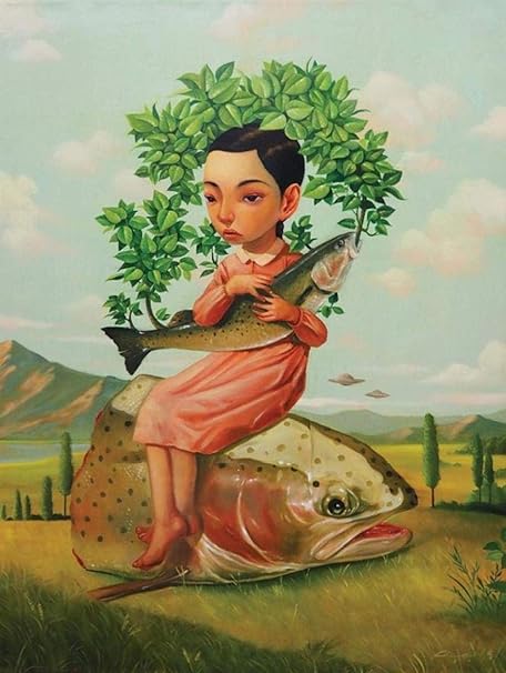 Amazon ニコレッタセコリシュールな絵画インテリアかわいい女の子 人形ポスターおとぎ話世界の魚キャンバスプリント保育園の壁アートパネルキッズルームの装飾画像40x60cmフレームなし絵画 アートフレーム ポスター オンライン通販