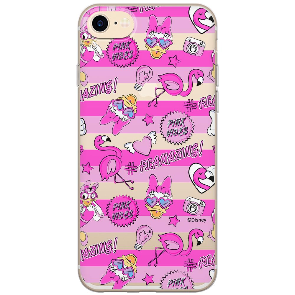 ERT GROUP mobile phone case for Apple Iphone 7/8/ SE 2/ SE 3 original and officially Licensed Disney pattern Daisy 006 optimally adapted to the shape of the mobile phone, partially transparent