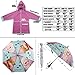 Disney Frozen Umbrella and Slicker Set, Elsa and Anna Little Girl Rainwear Ages 2-7, Dark Purple, Large-Age 6-7