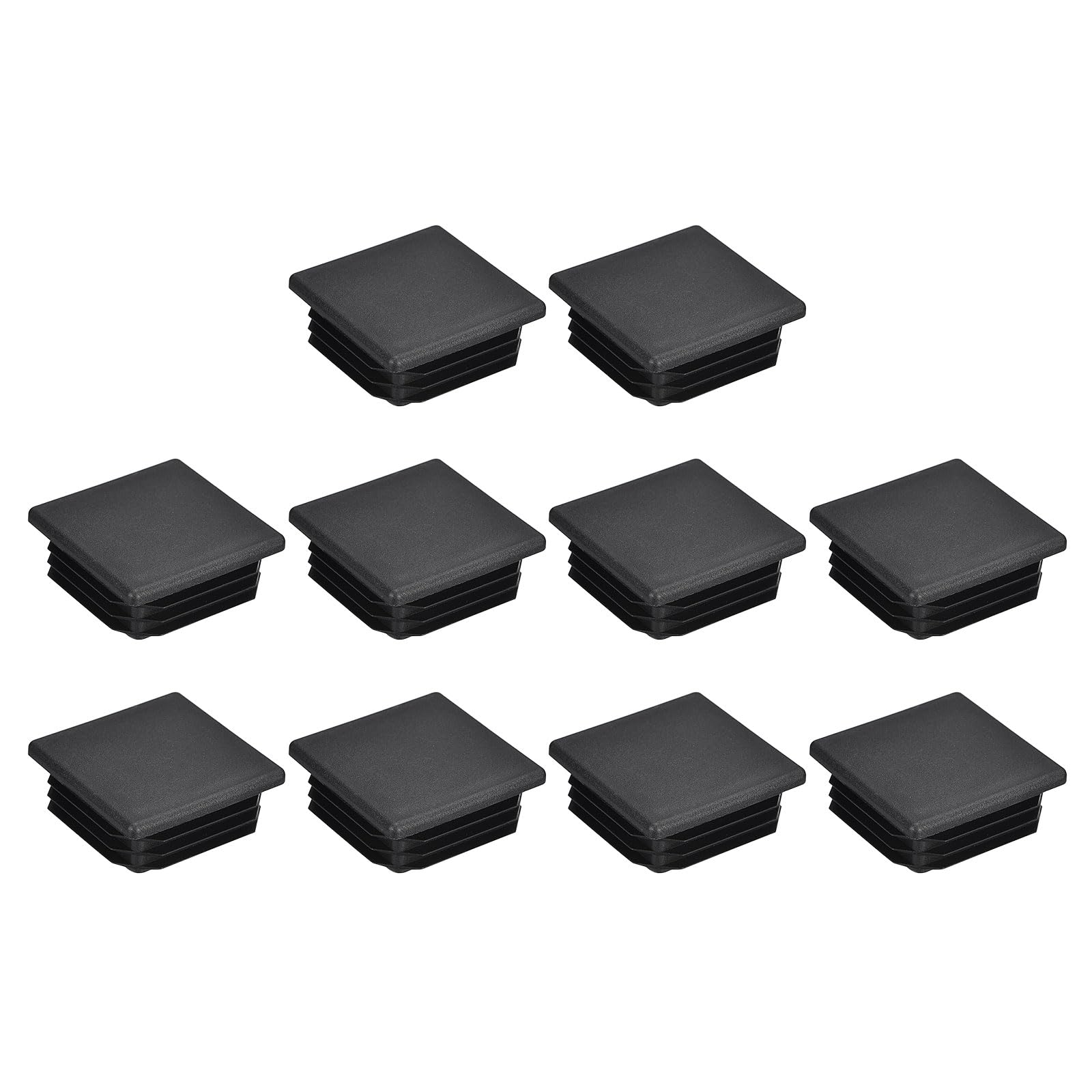 uxcell 10Pcs 50mmx50mm(1.97inch) Plastic Tubing Plug Square Post End Caps for Handrail Stair Newel Guardrail Tube Black