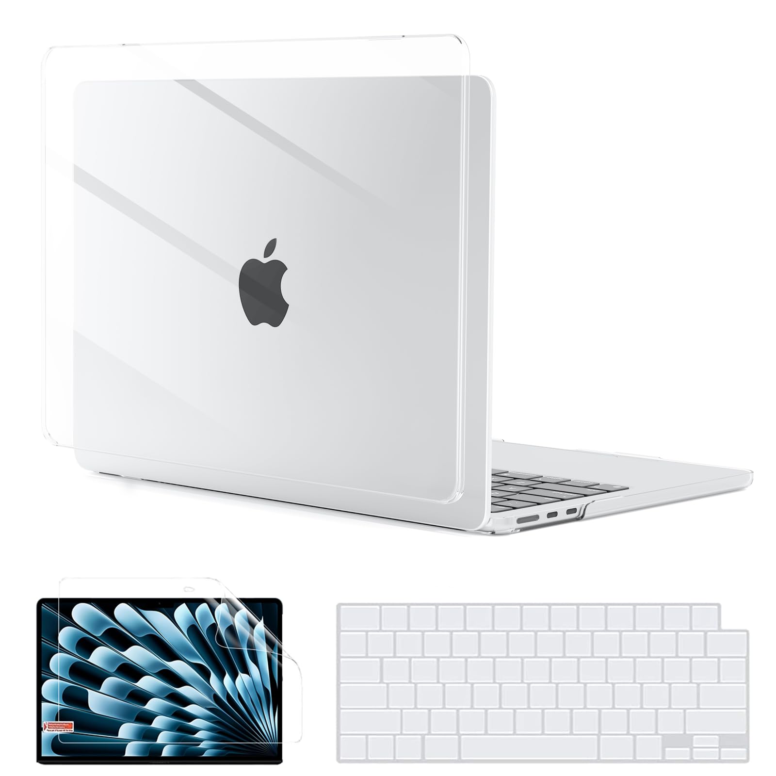 Photo 1 of G JGOO Compatible with MacBook Air 13 inch Case 2026 2025-2022 M5 A3449 M4 A3240 M3 A3113 M2 A2681, Clear Protective Plastic Hard Shell for MacBook Air 13.6 inch Case +Keyboard Cover+Screen Protector