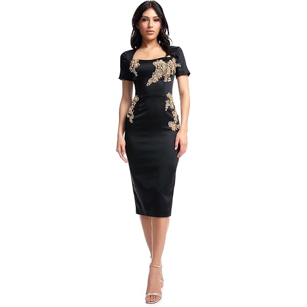 dress the population pamela dress Amazon.com: Dress the Population Women's Pamela Stretch Satin, Midi,  Bodycon, Square Neck Dress, Black, XX-Small : Clothing, Shoes & Jewelry
