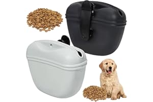 Dog Treat Pouch | 2 Piece Silicone Portable Food Holder With Clip - Puppy Treat Pouch | For Travel Outdoor Car Hiking Trainin