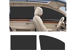 MLAHUIER 4PCS Car Side Window Sun Shades with Magnetic,Auto Front and Rear Windshield Curtains, Privacy Side Sunshade Curtain for Baby, Heat Insulation and UV Protection, Universal Car Accessories(Front+Back)