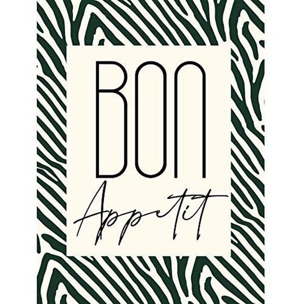 Wee Blue Coo Kitchen Zebra Bon Appetit Typography Art Print Canvas Premium Wall Decor Poster Mural