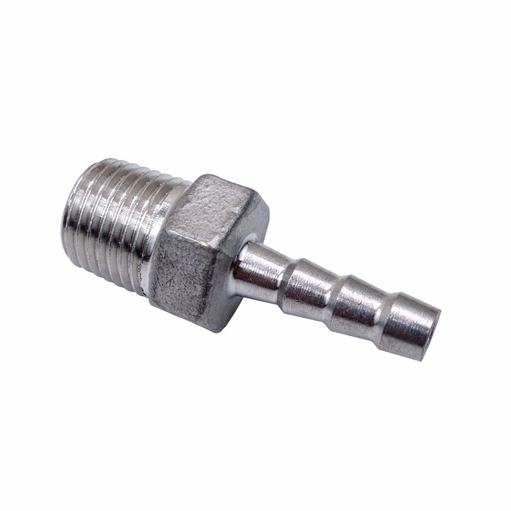 Hose Barb Hose Barb Stainless Steel SS304 Male Thread Coupling Fitting Connector BSP for Many Different Pipes 1/8-1/2 (3/8 x 12mm)
