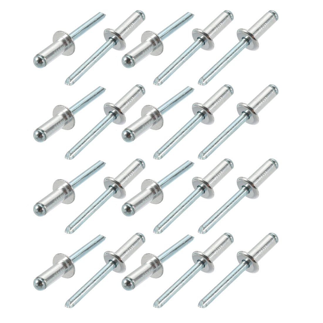 Sourcingmap 20 Pcs 6.4mm x 16mm x 13mm Aluminum Open End Large Flange Blind Rivets