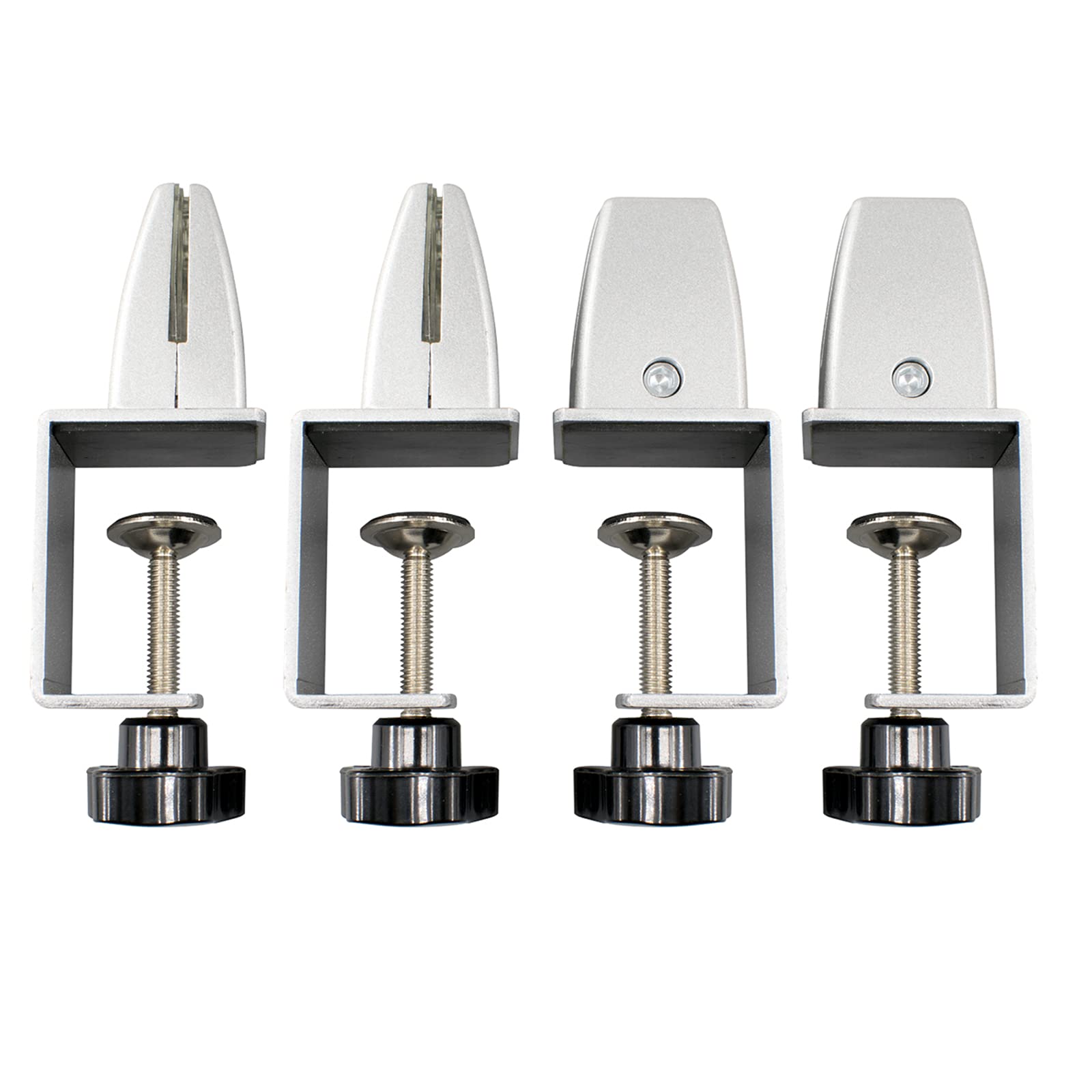 Photo 1 of Sneeze Guard Support Clamp Partition Aluminum Adjustable Partition Clamp Acrylic Desk Divider Support Clamp Desk Shield Clamp Privacy Panel Clamp for Plexiglass Shield for Countertop Reception 4 Pack