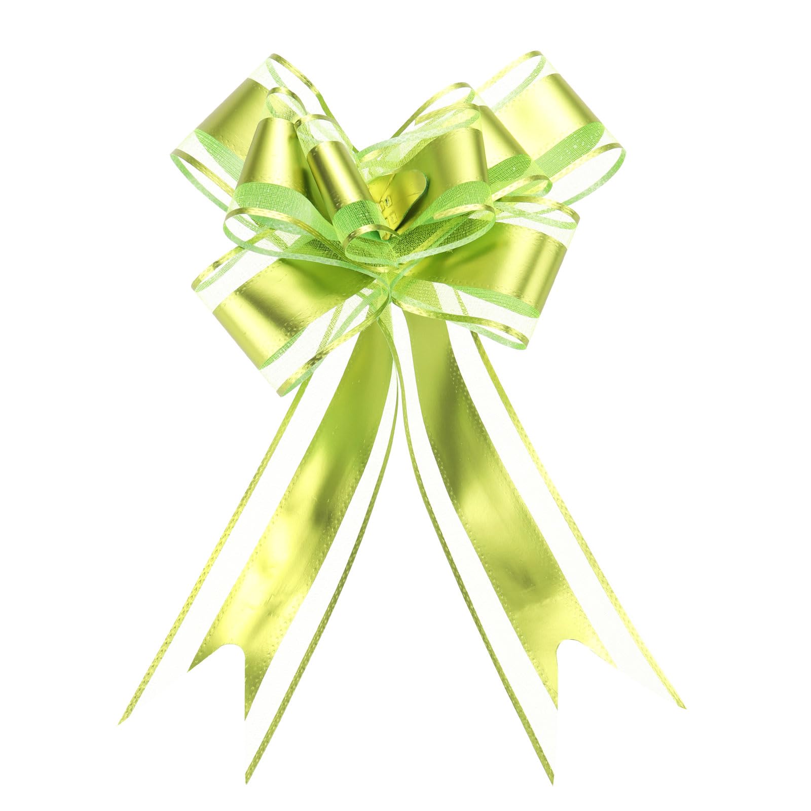 Uxcell 20pcs 8 Inch Giant Large Pull Bow Gift Wrapping Organza Bows Ribbon Light Green for Wedding Baskets Presents Christmas — image 1