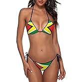 Trinidad and Tobago Flag Women Two Piece Swimsuit Sexy Swimwear Halter String Triangle Bikini Sets