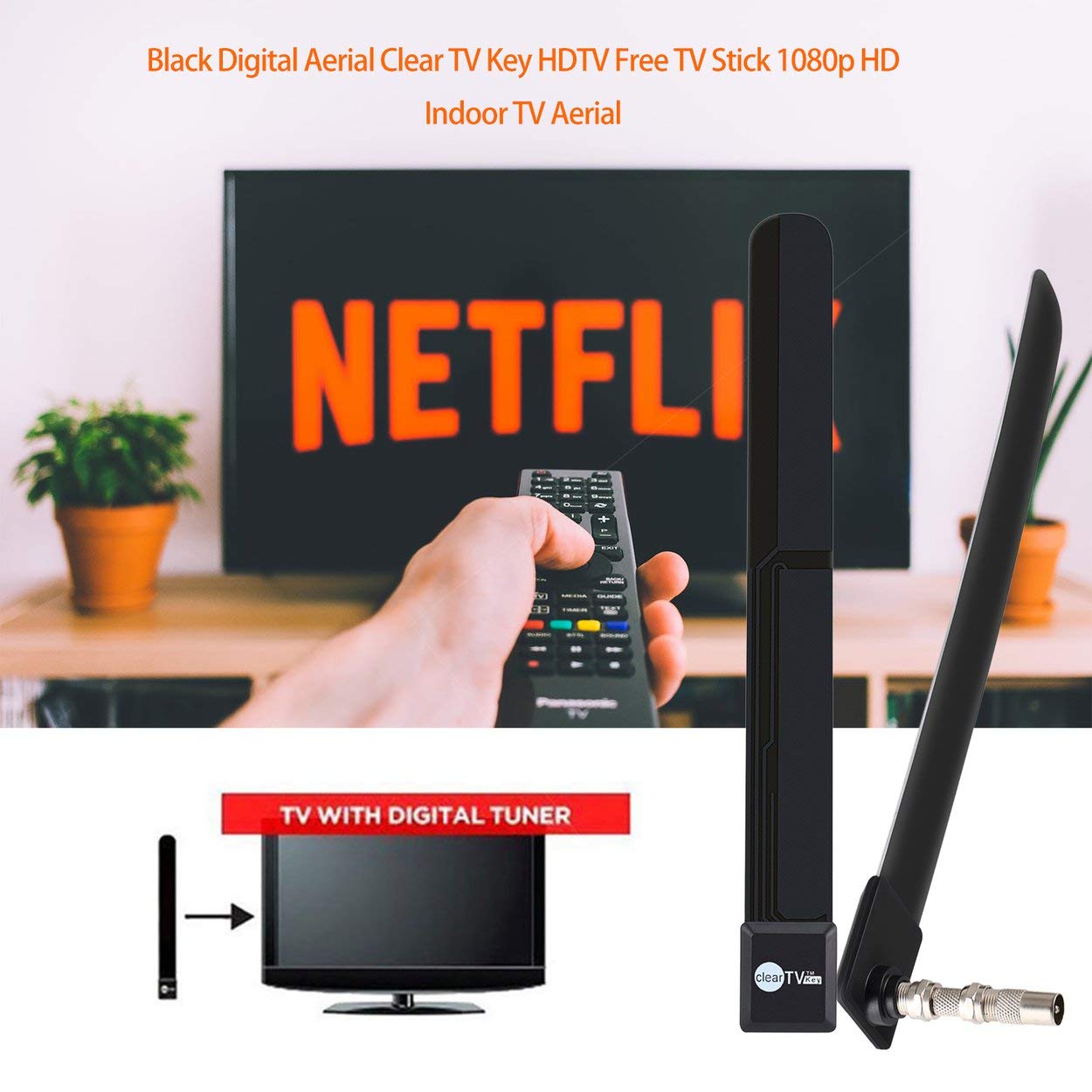 Lofenlli Amelioration De La Qualite Du Signal De Cable De Fosse Pour Antenne 1080p Hd De Television Numerique En Antenne Noire Avec Cle Hdtv Cle De Television Hdtv Gratuite Pour L Tv