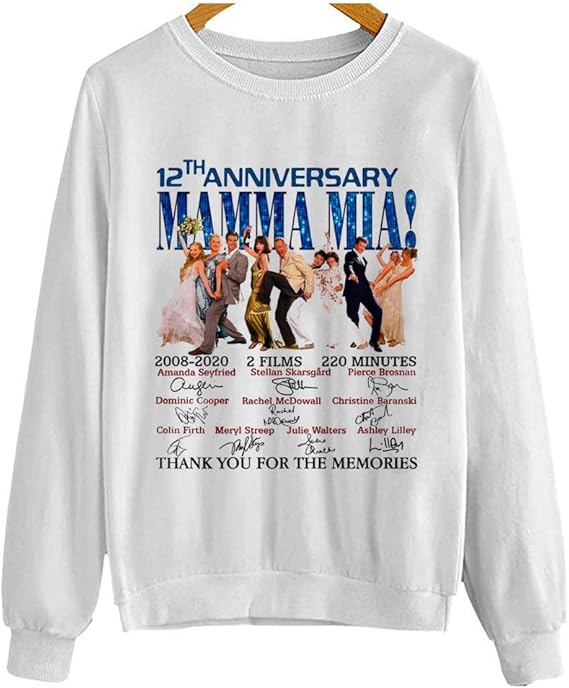 Mamma Movie MIA 12th Anniversary All Cast TShirt Sweatshirt Amazon.es