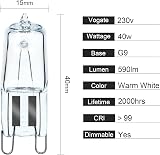 GMY G9 Oven Bulbs 40W 230V 300C Heat Tolerant 4 Pack Neff Zanussi Bosch AEG view 6