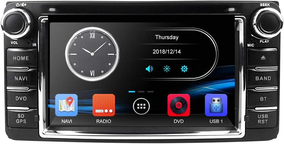 hizpo 6.2 Inch Double Din Car Radio Car Stereo Support GPS Navigation Screen Mirrorlink RDS AM FM Radio SWC DVD Player Fit for Toyota RAV4 Corolla Camry Tundra 4Runner Previa Highlander