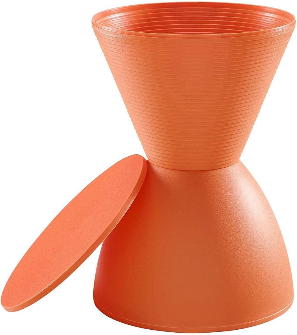 RFVBGT Modern hourglass style stool, plastic storage stoolOrange