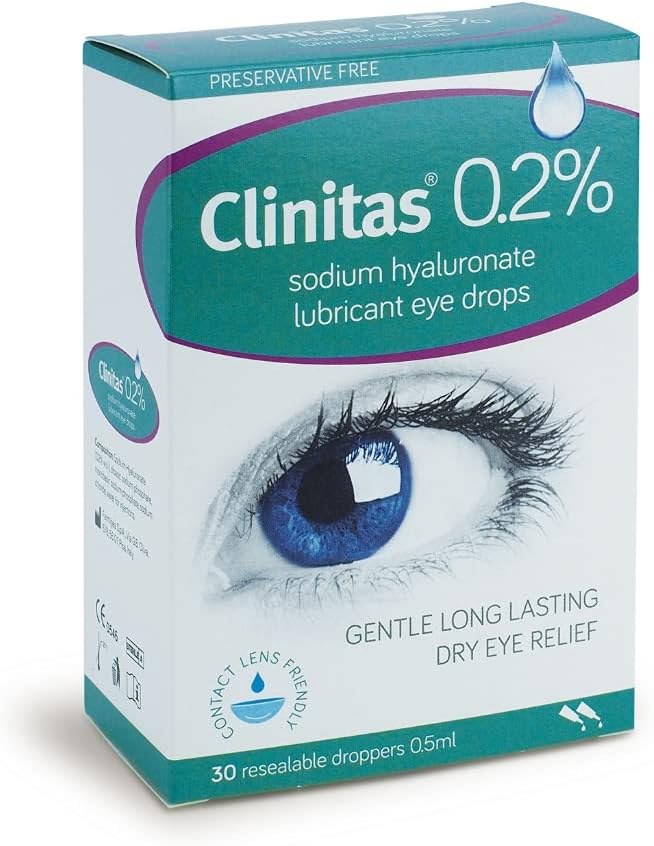 Clinitas 0.2% Soothe Eye Drops 30 Resealable Vials for Dry Eyes