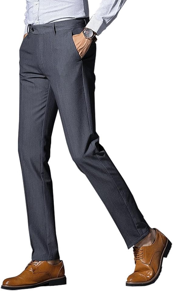 Amazon Co Jp Heikiビジネススラックス メンズ スリム チノパン 光沢 美脚 通勤 ロングパンツ ストレート 仕事着 オールシーズン 服 ファッション小物
