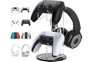 MoKo Universal Stand for Game Controller and Headset Stand, 2 in 1 Game Controller Stand Holder Storage Organizer for Switch/