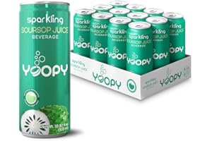 Yoopy Sparkling Soursop Juice – 12 Pack (10.82 fl oz Each) – Made with 55% Real Soursop Juice – No Added Sugar – Tropical & Bubbly Drink – Best Served Cold