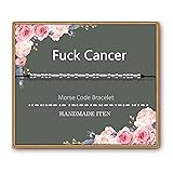 ASELFAD Morse Code Fuck Cancer Bracelets Breast
