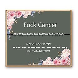 ASELFAD Morse Code Fuck Cancer Bracelets Breast