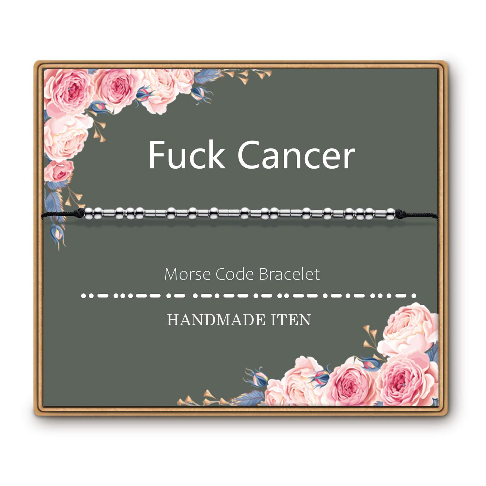 ASELFAD Morse Code Fuck Cancer Bracelets Breast