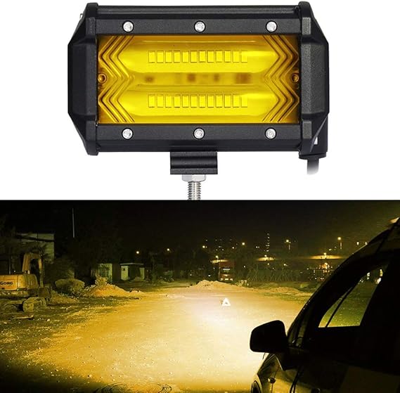 Yellow Led Light Bar Led Driving Lights 5inch Flood Beam 1pc Pack Led