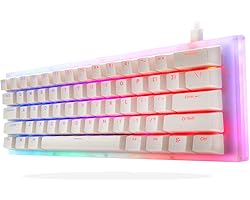 Womier K61 60% Keyboard, Hot Swappable Mechanical Gaming Keyboard, Gateron Switch Dual RGB Backlit Compact 61 Keys for PC PS4