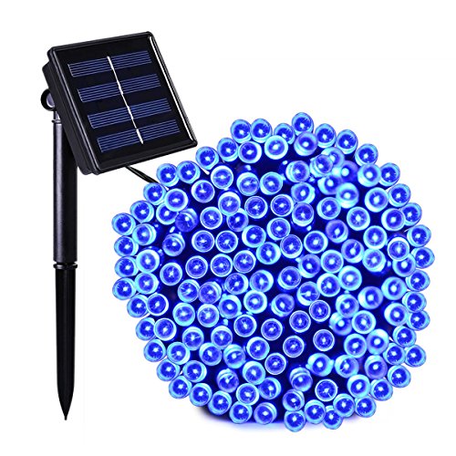 Binval Solar Fairy Halloween String Lights Ambiance lighting for Outdoor,Patio,Lawn,Landscape, Garden, Home, Wedding, Holiday, Christmas Party and Xmas Tree Decorations[72feet-200LED-Blue]