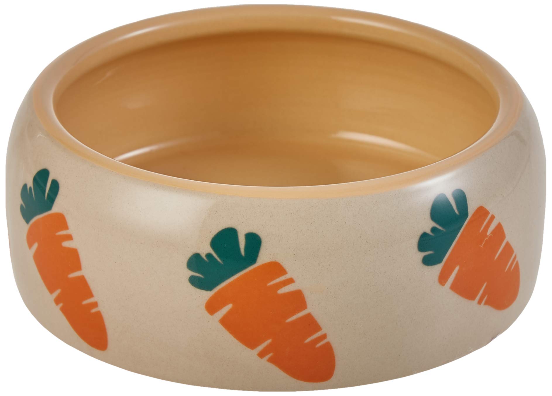 Nobby Carrot Ceramic Feeding Trough, Beige/Orange, 500 ml, Pack of 1