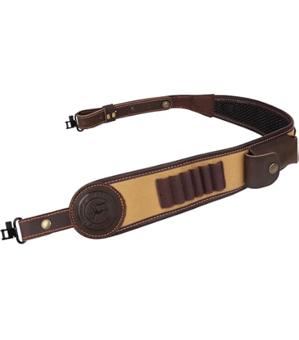 Leather Rifle Sling » Genuine Leather Rifle Sling Shotgun Shoulder Strap Hunting Gun Belt Swivels 08 Ux