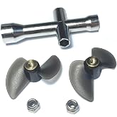 ZDingTech 2pcs H102 Propeller Parts for H120 TKKJ H100 H106 H108 RC Boat Parts, H102 RC Boat Propeller with Nuts and Wrench