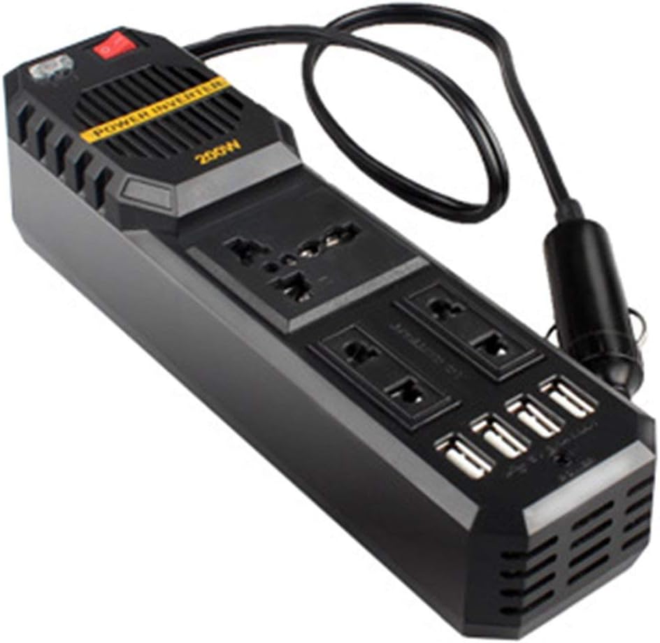 anglebless 200W Mini Car Vehicle Inverter DC 12V to AC 220V USB Output High-Power Power Inverter Small Car Special Edition