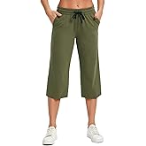 SPECIALMAGIC Women Capri Pants Cotton Yoga Wide Leg Pajama Pants Capris Sweatpants Sports
