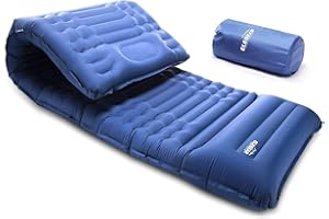 Camping Sleeping Pad-Elegear CumbreX™ 4 inch Thick Single Inflatable Mattress Camping with Pillow Carry Bag, Ultimate Foot Pu