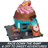 Hot Wheels City Downtown Ice Cream Swirl Let’s Race Set HTN77 with Car view 5