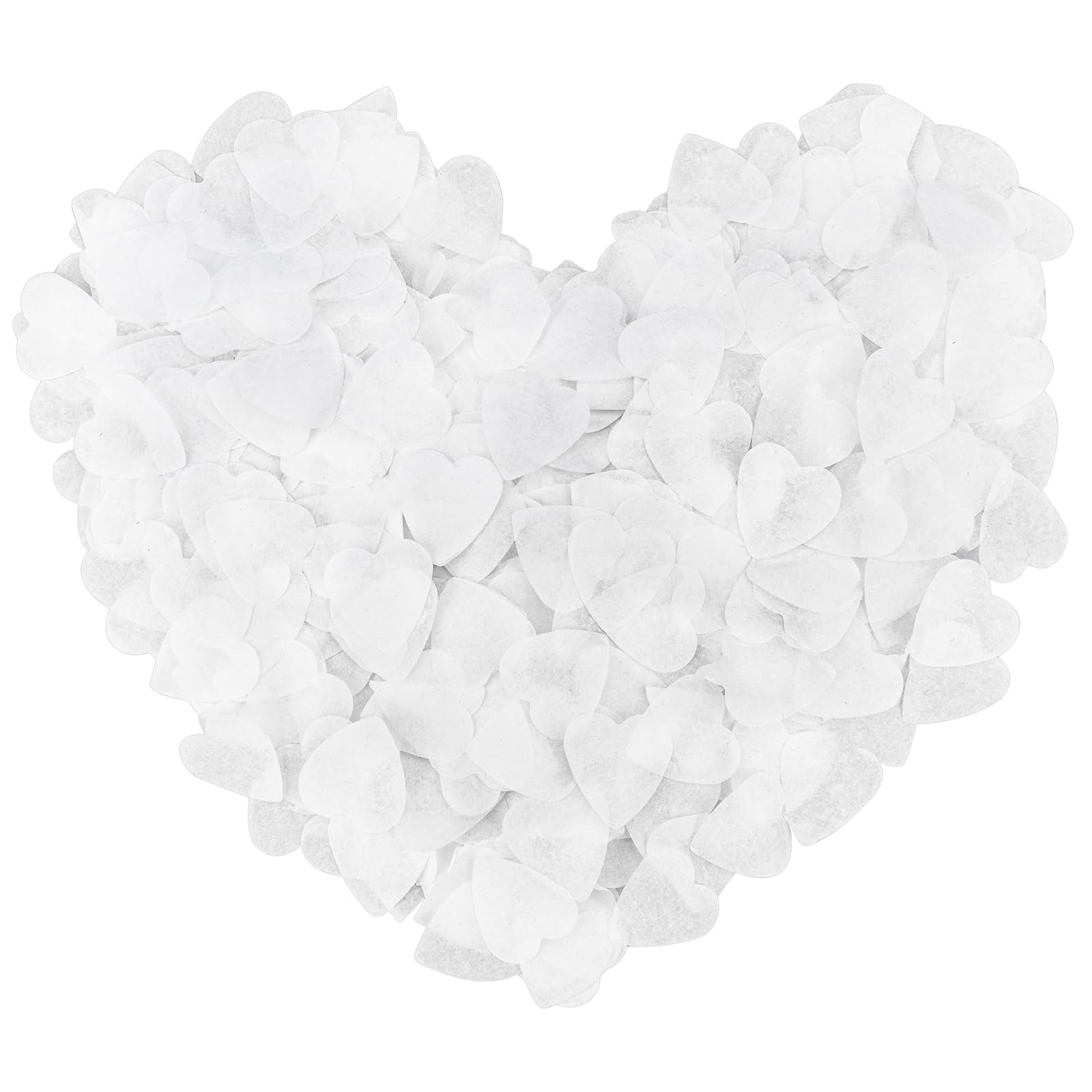 10000 Pieces Biodegradable Confetti - 100g White Heart Tissue Paper for Weddings and Celebrations