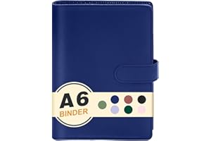 CONVEND A6 Binder 6 Ring,Mini Photocard Binder for A6 Filler Paper, Loose Leaf Personal Planner with Magnetic Buckle Closure(Blue)