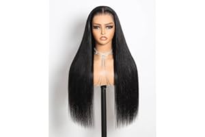 Megalook hair 13x6 Glueless Wigs Human Hair Pre Plucked Pre Cut Upgraded Ear-to-Ear HD Lace Front Wigs Human Hair Glueless Wear and Go Drawstring Straight Frontal Wig with Tapes 220% Density 20 Inch