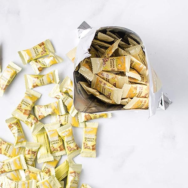 PRINCE OF PEACE GINGER CHEWS ORIGINAL, 1 LB. CANDIED GINGER, NATURAL CHEWS CANDY, CANDY PACK